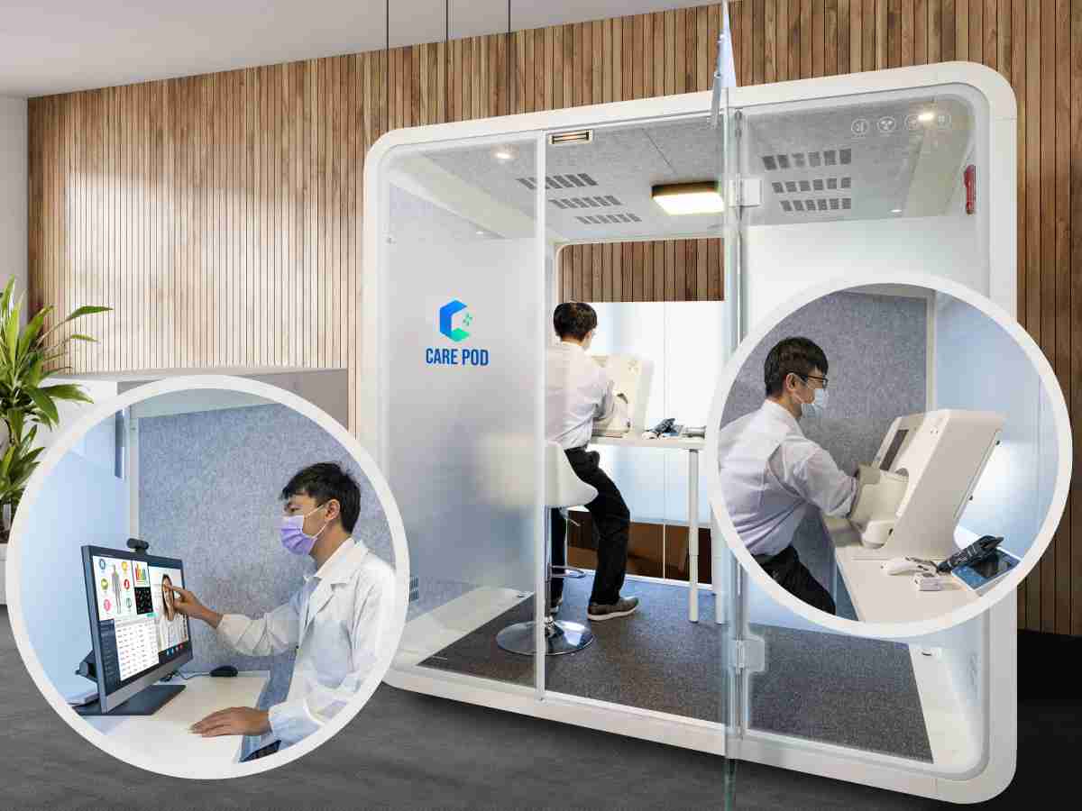 达擎于医疗科技展中展出＂远距诊疗舱＂，，，，以因应医疗数字化及社会高龄化趋势下、、、、复诊及慢性病患等族群对于远距看诊需求逐渐升高所推出的创新整合方案。。。多功能合一、、、高隐私性的远距诊疗舱可根据病患端与医师端的不同需求，，，，提供弹性化及客制化功能，，，节省医生和病患的精力及时间